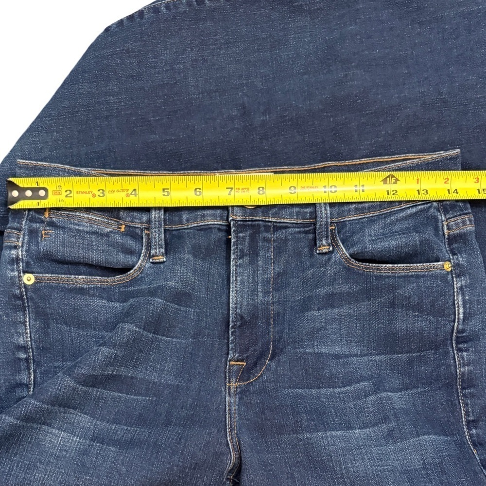 Frame Le High Flare High Rise Raw Released Fray Hem Med Blue Denim Jeans Size 28 - Picture 14 of 14